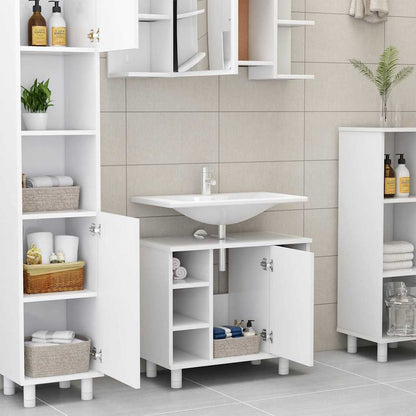 vidaXL 3 Piece Bathroom Furniture Set White Engineered Wood