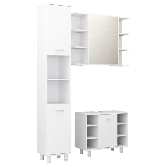 vidaXL Bathroom Furniture Set | White | Engineered wood | Medium