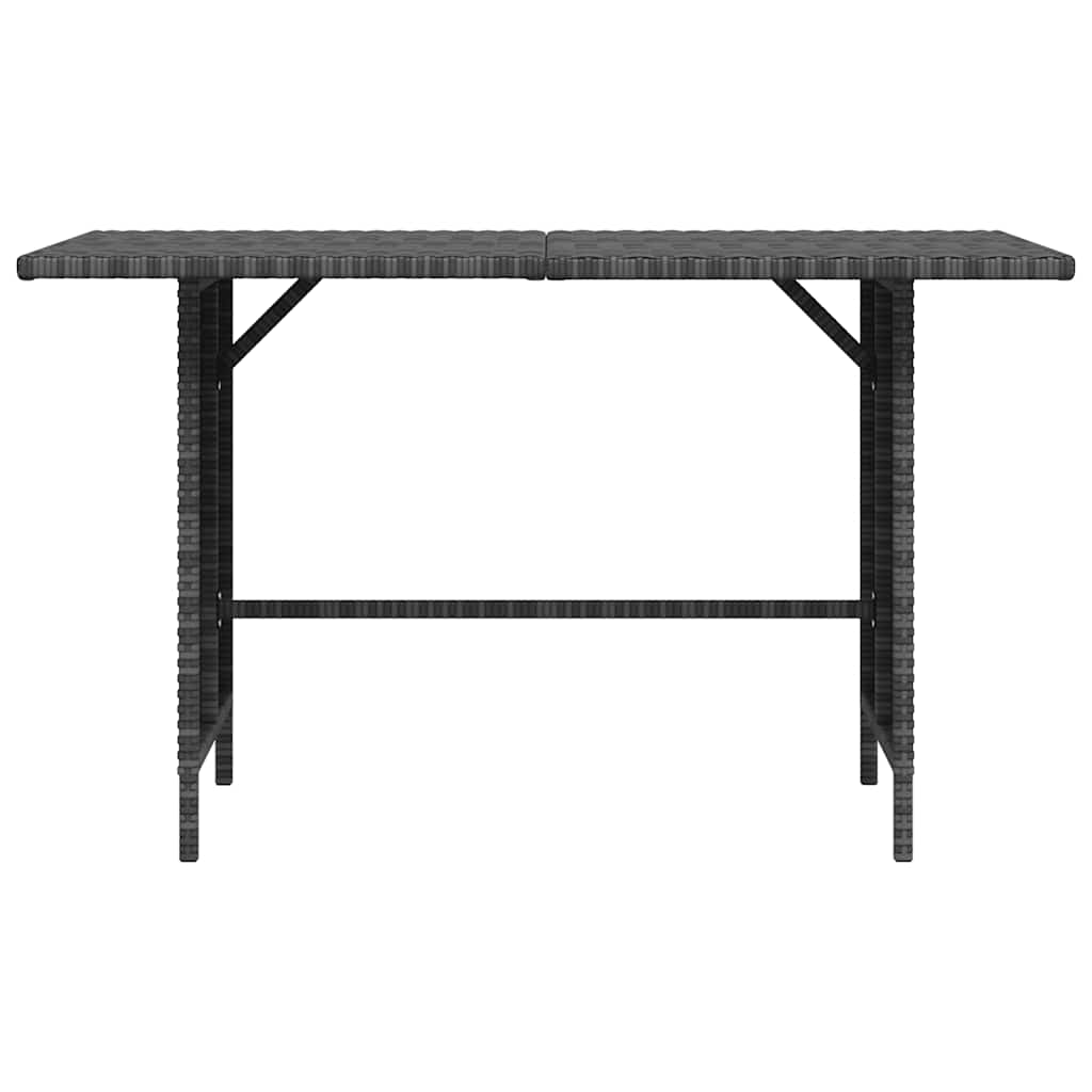 vidaXL Dining Table | Grey | PE rattan, Powder-Coated Steel | Medium