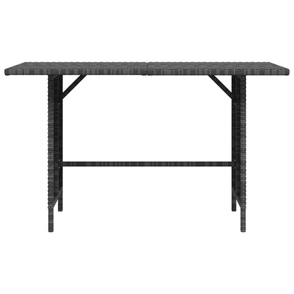 vidaXL Dining Table | Grey | PE rattan, Powder-Coated Steel | Medium