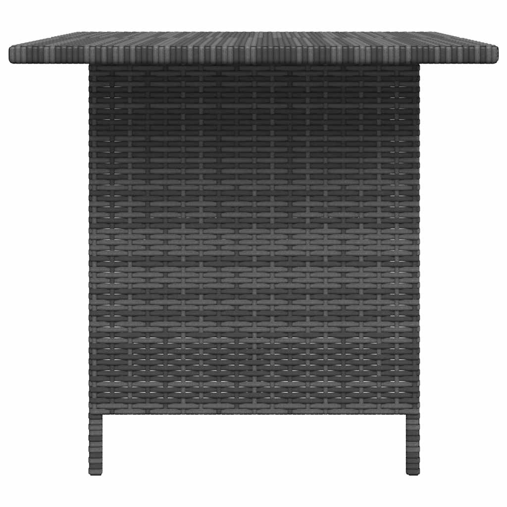 vidaXL Dining Table | Grey | PE rattan, Powder-Coated Steel | Medium