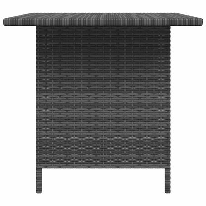 vidaXL Dining Table | Grey | PE rattan, Powder-Coated Steel | Medium