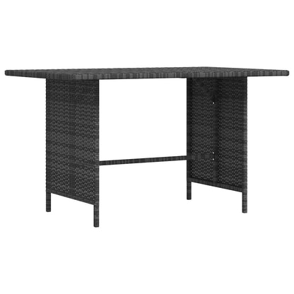 vidaXL Dining Table | Grey | PE rattan, Powder-Coated Steel | Medium