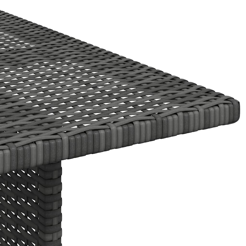 vidaXL Dining Table | Grey | PE rattan, Powder-Coated Steel | Medium
