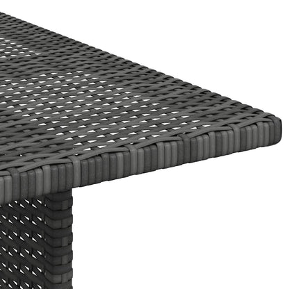 vidaXL Dining Table | Grey | PE rattan, Powder-Coated Steel | Medium