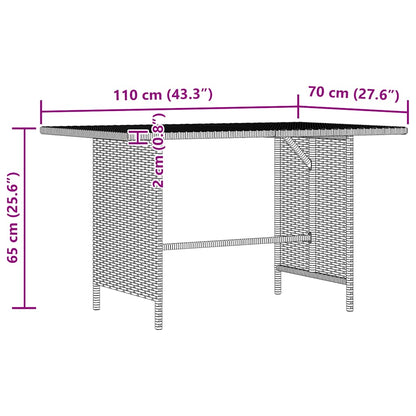 vidaXL Dining Table | Grey | PE rattan, Powder-Coated Steel | Medium