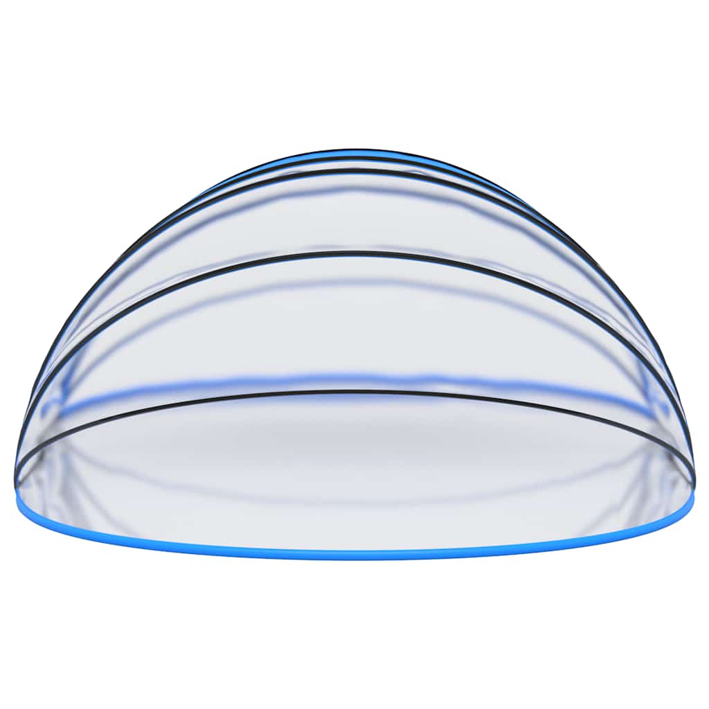 vidaXL Pool Dome | Transparent with blue accents | PVC, fibreglass, steel