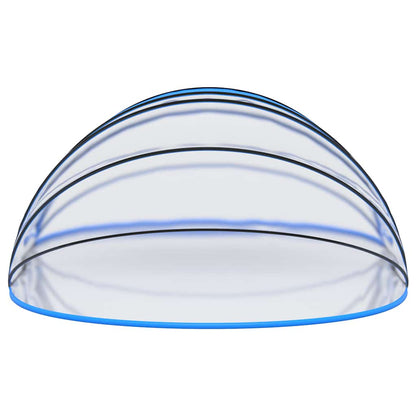 vidaXL Pool Dome | Transparent with blue accents | PVC, fibreglass, steel