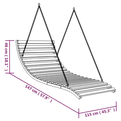 vidaXL Swing Bed | Teak | Solid bent wood with teak finish