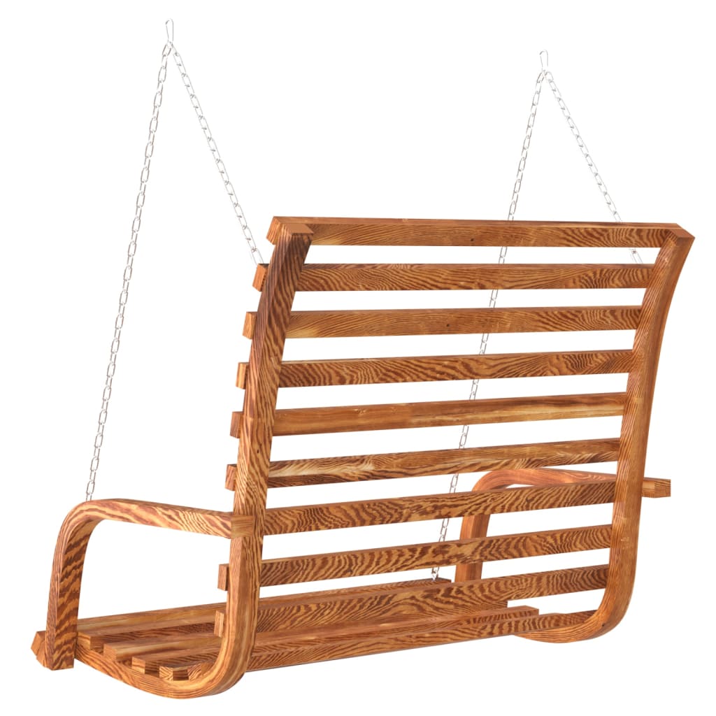 vidaXL Swing Bench Solid Bent Wood with Teak Finish 126x63x92 cm