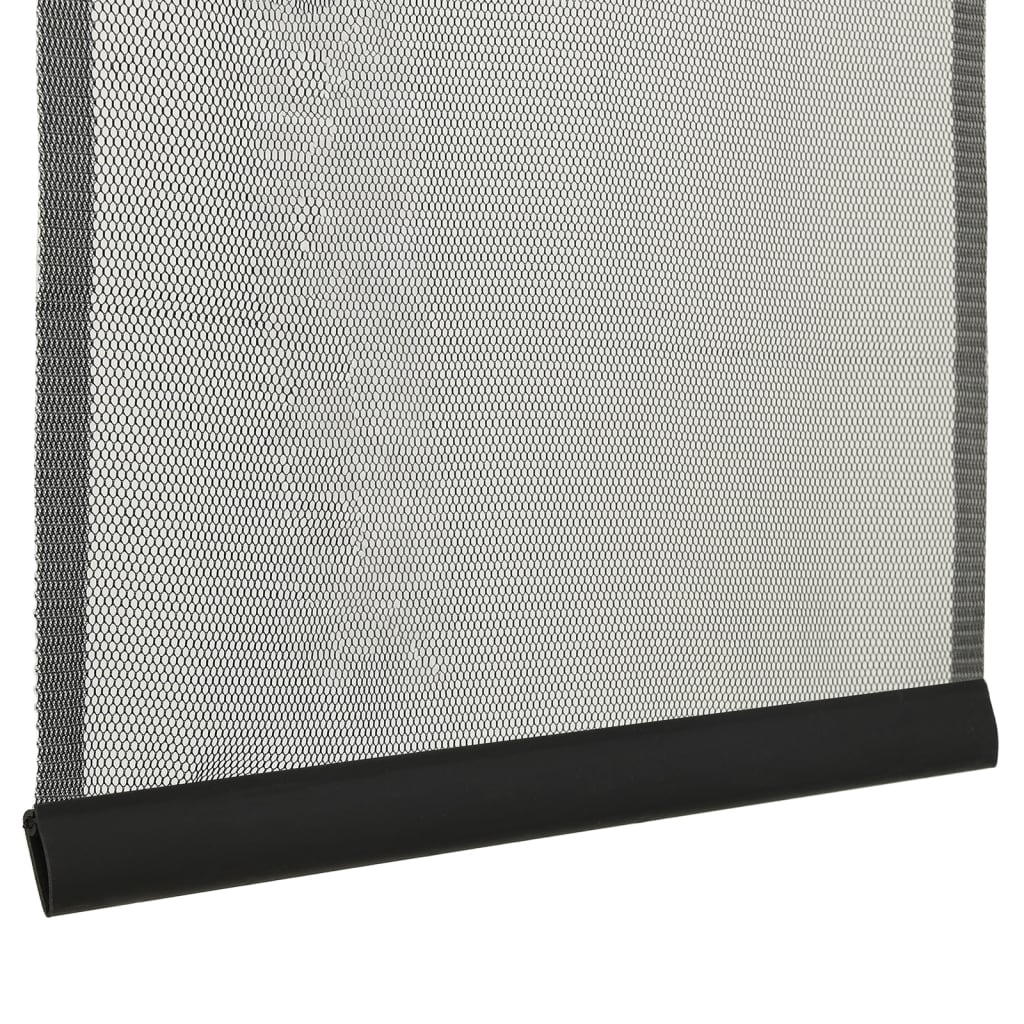 vidaXL Insect Door Screen with 5-Piece Mesh Curtain Black 120x240 cm