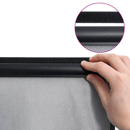 vidaXL Insect Door Screen with 5-Piece Mesh Curtain Black 120x240 cm