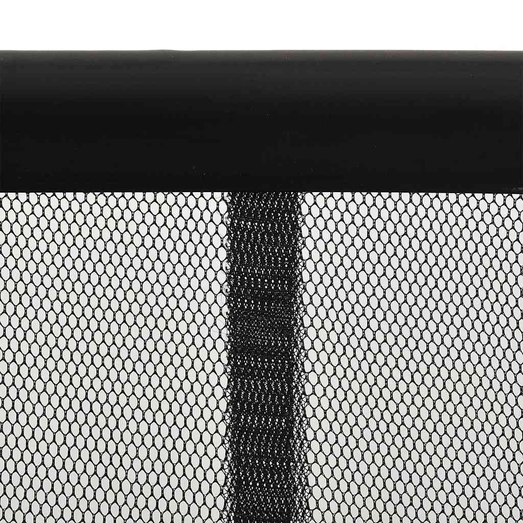 vidaXL Insect Door Screen with 10-Piece Mesh Curtain Black 240x240 cm
