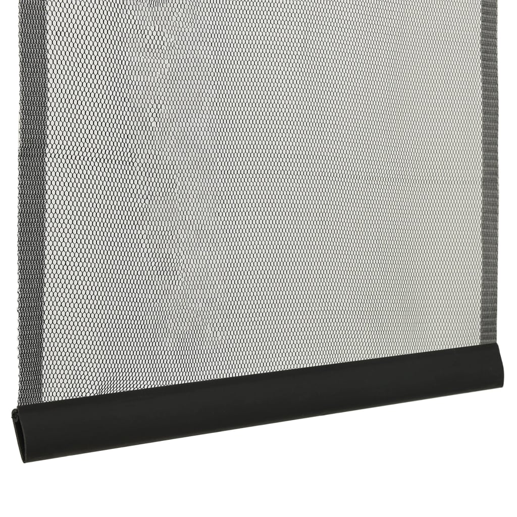 vidaXL Insect Door Screen with 10-Piece Mesh Curtain Black 240x240 cm