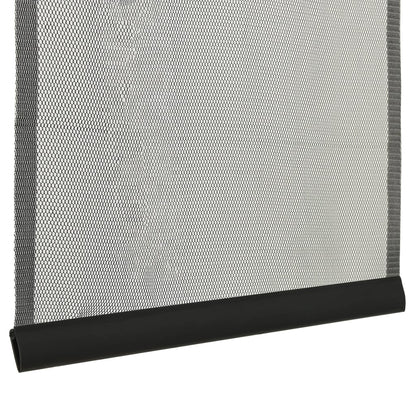 vidaXL Insect Door Screen with 10-Piece Mesh Curtain Black 240x240 cm