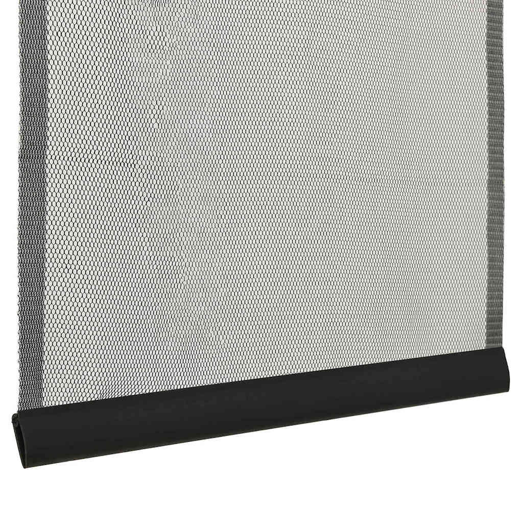 vidaXL Insect Door Screen with 10-Piece Mesh Curtain Black 240x240 cm