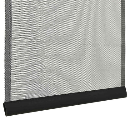 vidaXL Insect Door Screen with 10-Piece Mesh Curtain Black 240x240 cm