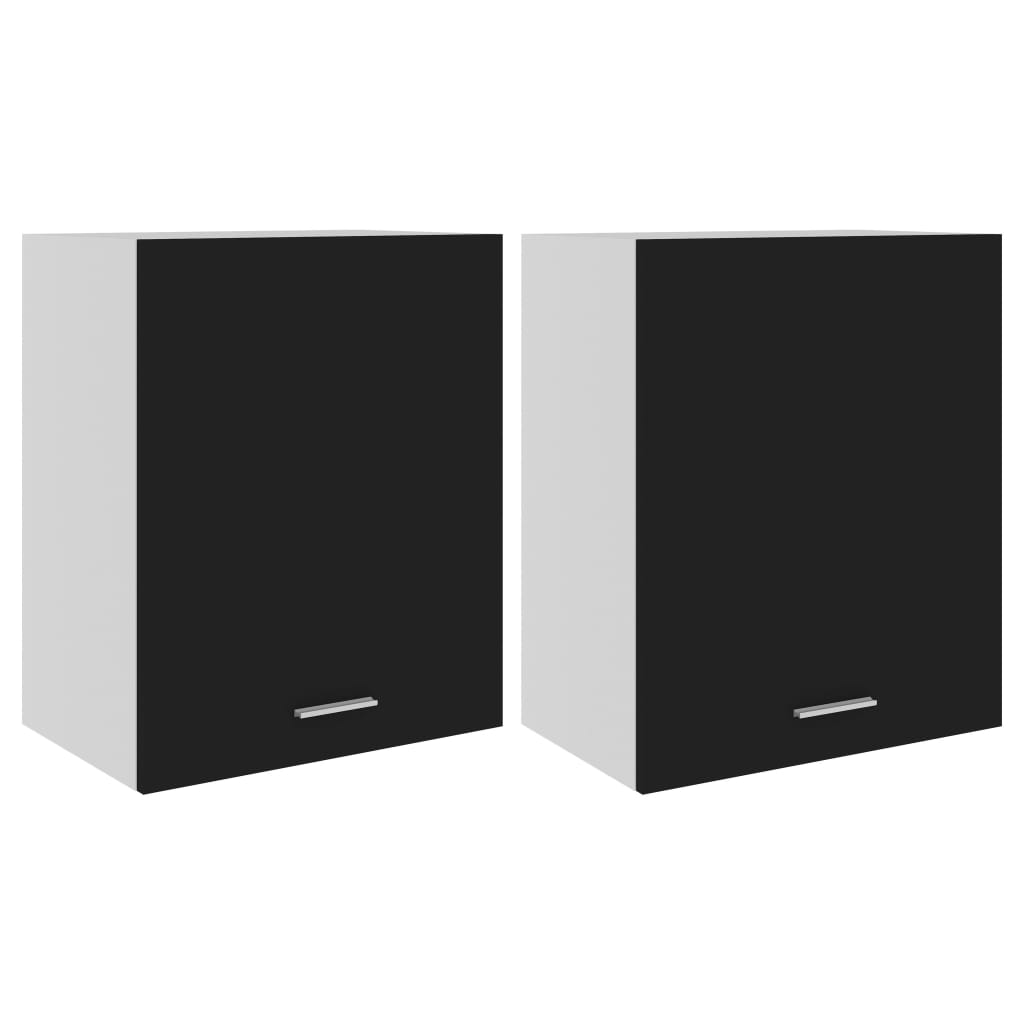 vidaXL Hanging Cabinet Lyons 2 pcs Black 50x31x60 cm Engineered Wood