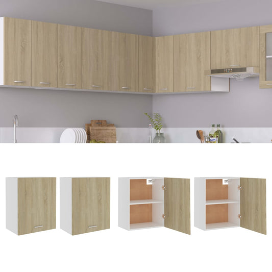 805081 vidaXL Hanging Cabinets 2 pcs "Lyon" Sonoma Oak 50x31x60 cm Engineered Wood