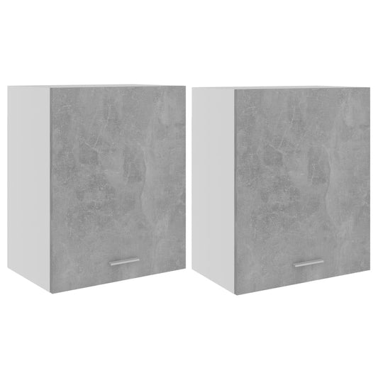 805082 vidaXL Hanging Cabinets 2 pcs "Lyon" Concrete Grey 50x31x60 cm Engineered Wood