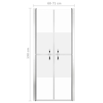 vidaXL Shower Door Half Frosted ESG 71x190 cm
