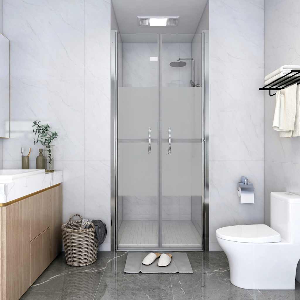 vidaXL Shower Door Half Frosted ESG 71x190 cm