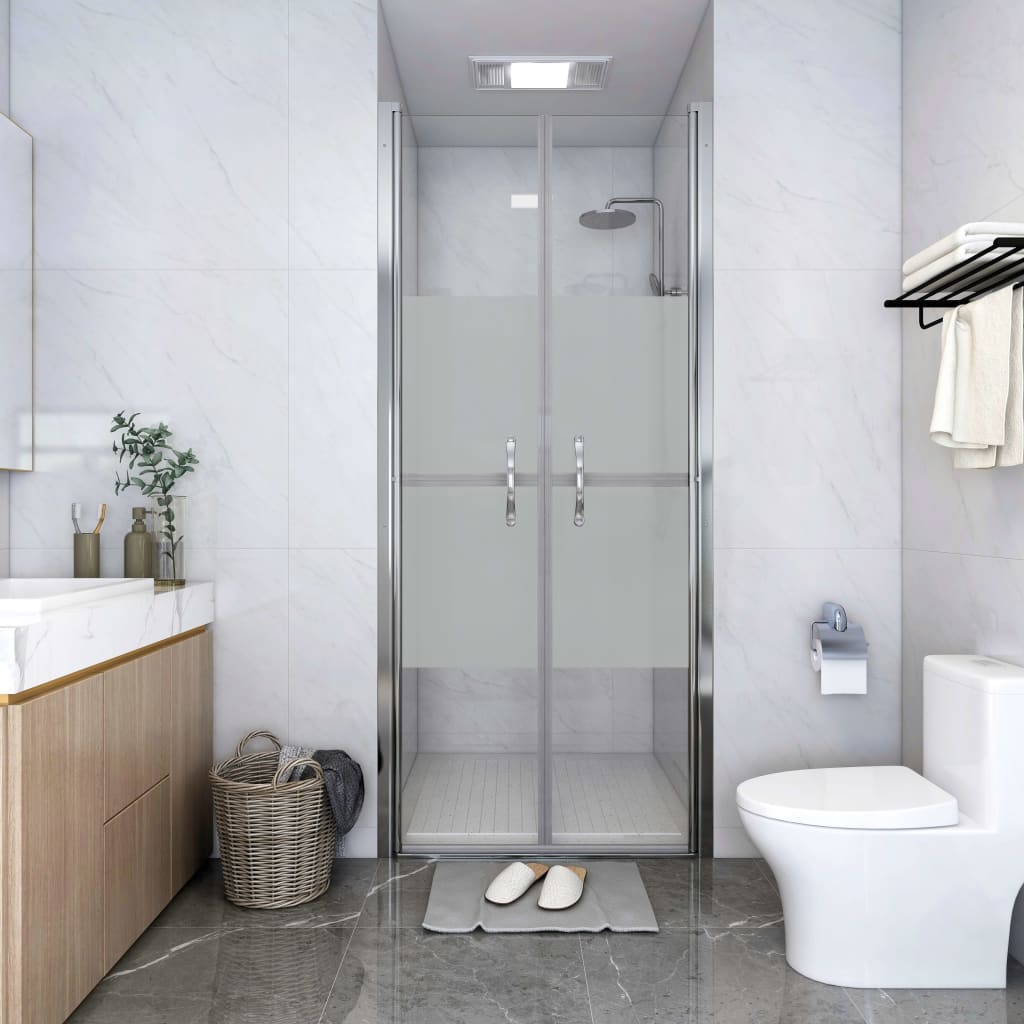vidaXL Shower Door Half Frosted ESG 86x190 cm