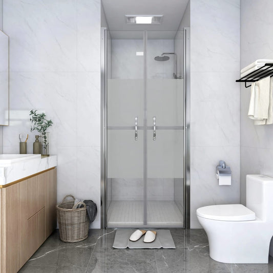 148790 vidaXL Shower Door Half Frosted ESG 96x190 cm