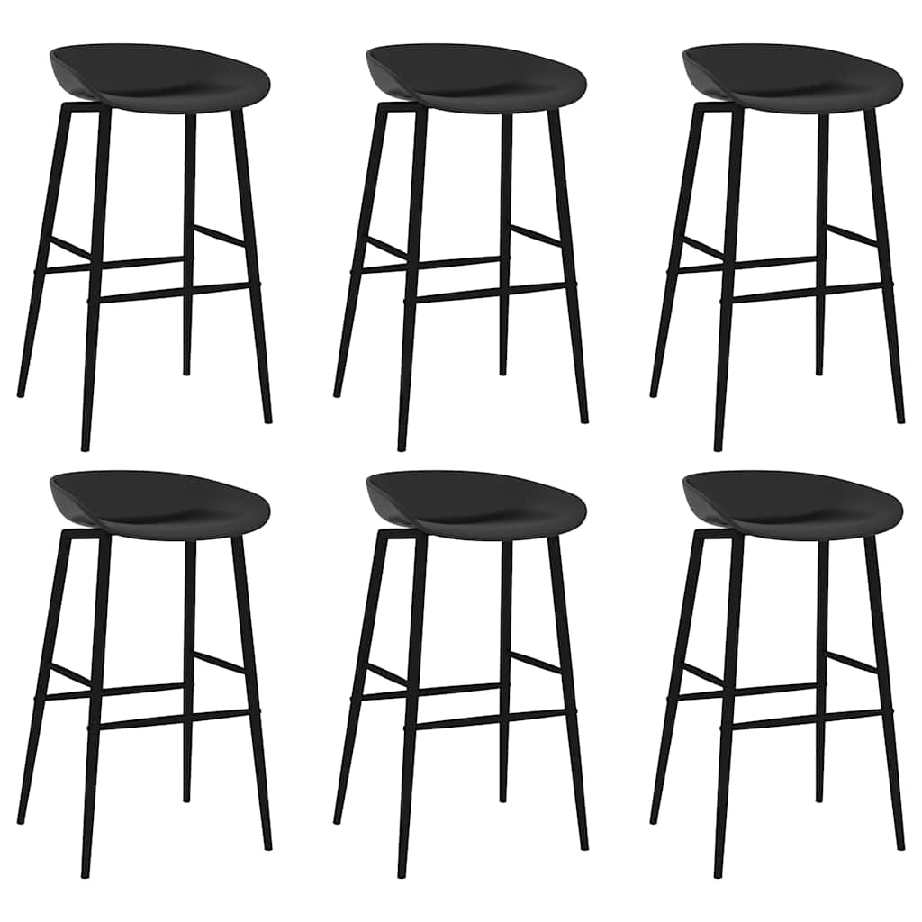 vidaXL Bar Set | Black | MDF, Powder-Coated Steel, PP | Large | Modern | Bar Set