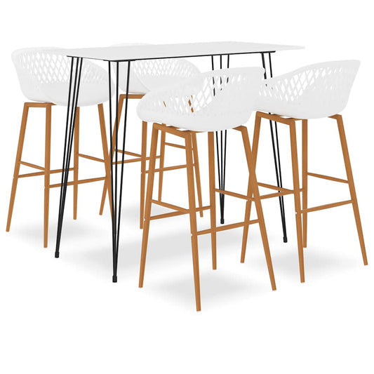 vidaXL 5 Piece Bar Set White