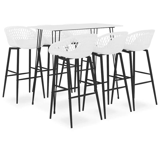 vidaXL 7 Piece Bar Set White