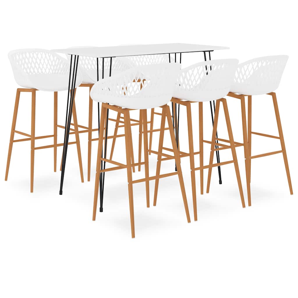 vidaXL 7 Piece Bar Set White