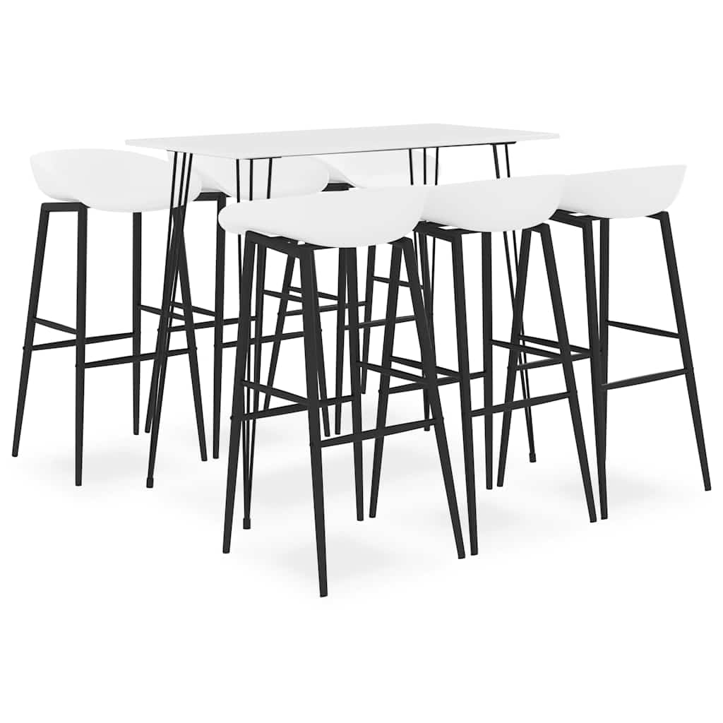 vidaXL 7 Piece Bar Set White