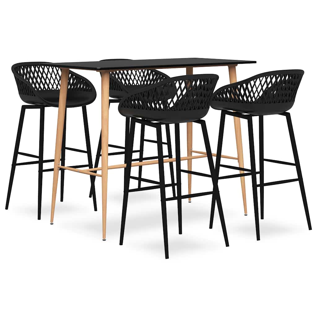 vidaXL Bar Set | Black | MDF, Metal, PP | Standard | Ergonomic | Bar Set