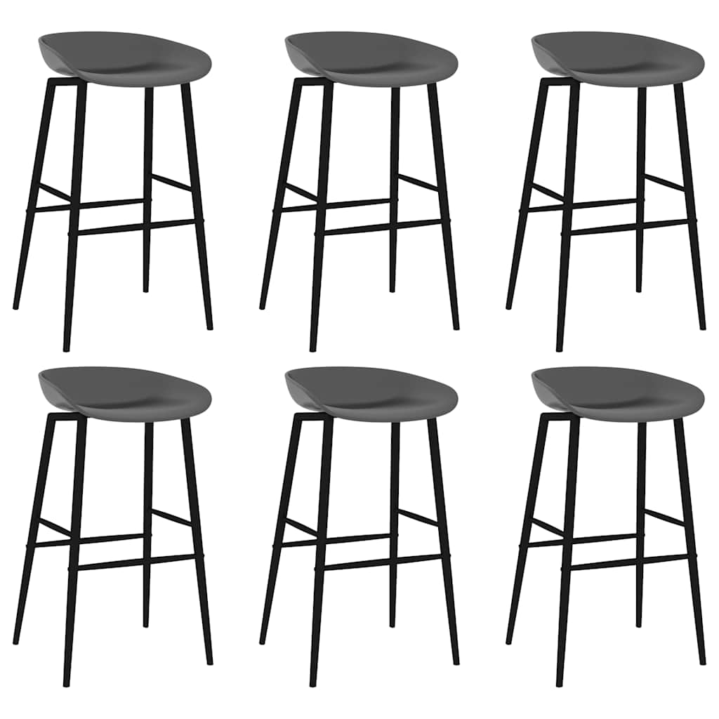 vidaXL 7 Piece Bar Set Black and Grey