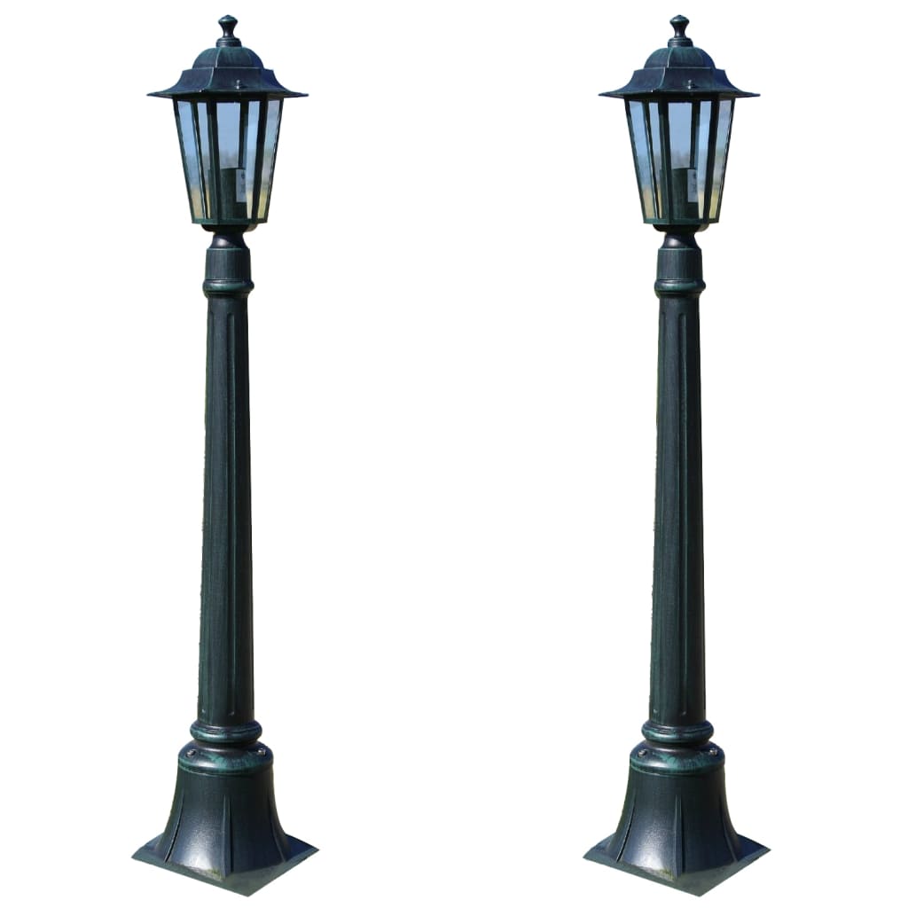 vidaXL Garden Light | Dark Green | Aluminium, Glass | Large | Garden Light