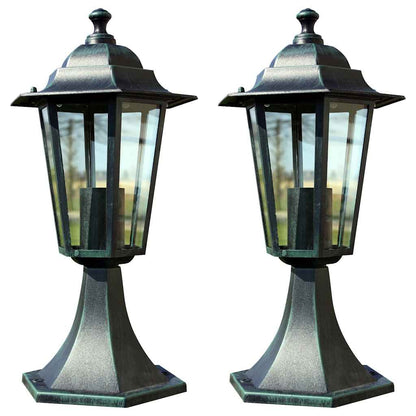 vidaXL Garden Light | Dark Green, Black | Aluminium, Glass