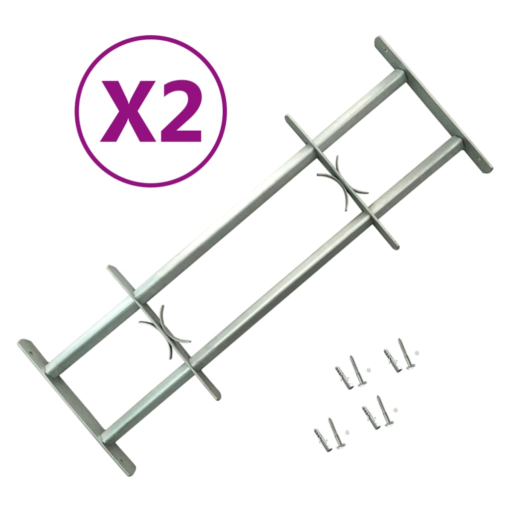 vidaXL Adjustable Security Grilles for Windows 2 pcs 700-1050 mm