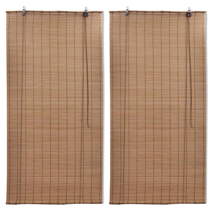 vidaXL Bamboo Roller Blinds 2 pcs 80 x 160 cm Brown