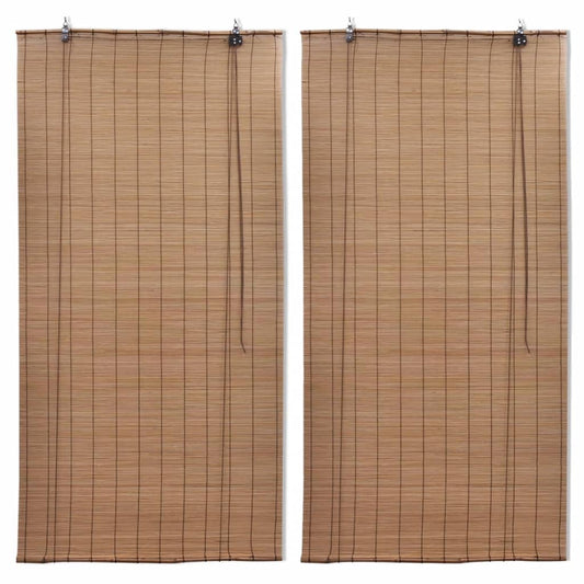 vidaXL Bamboo Roller Blinds 2 pcs 100 x 160 cm Brown