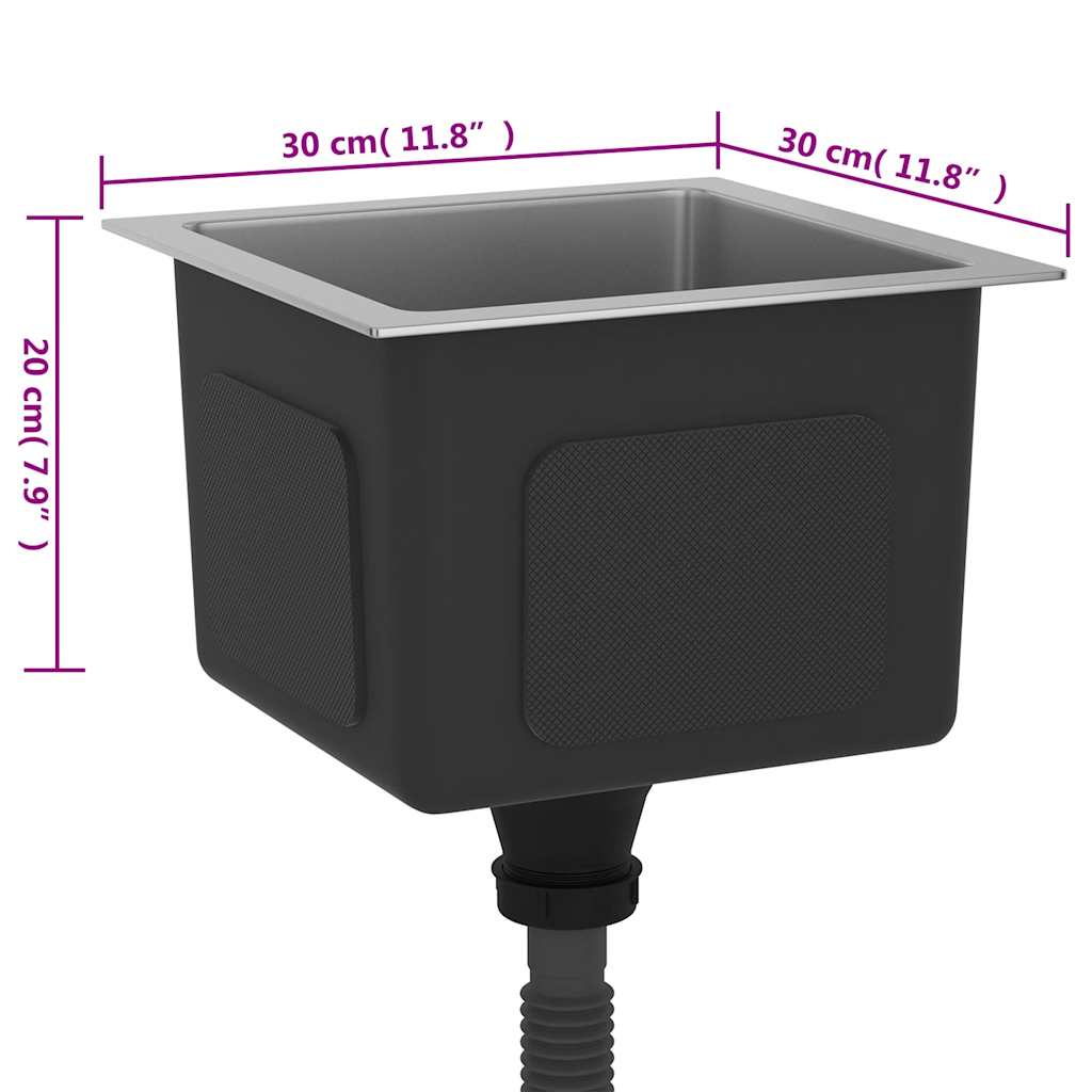 vidaXL Handmade Kitchen Sink Stainless Steel