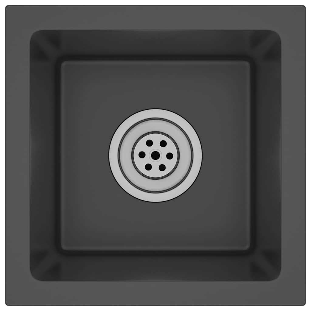 vidaXL Handmade Kitchen Sink Black Stainless Steel