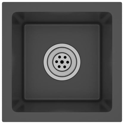vidaXL Handmade Kitchen Sink Black Stainless Steel
