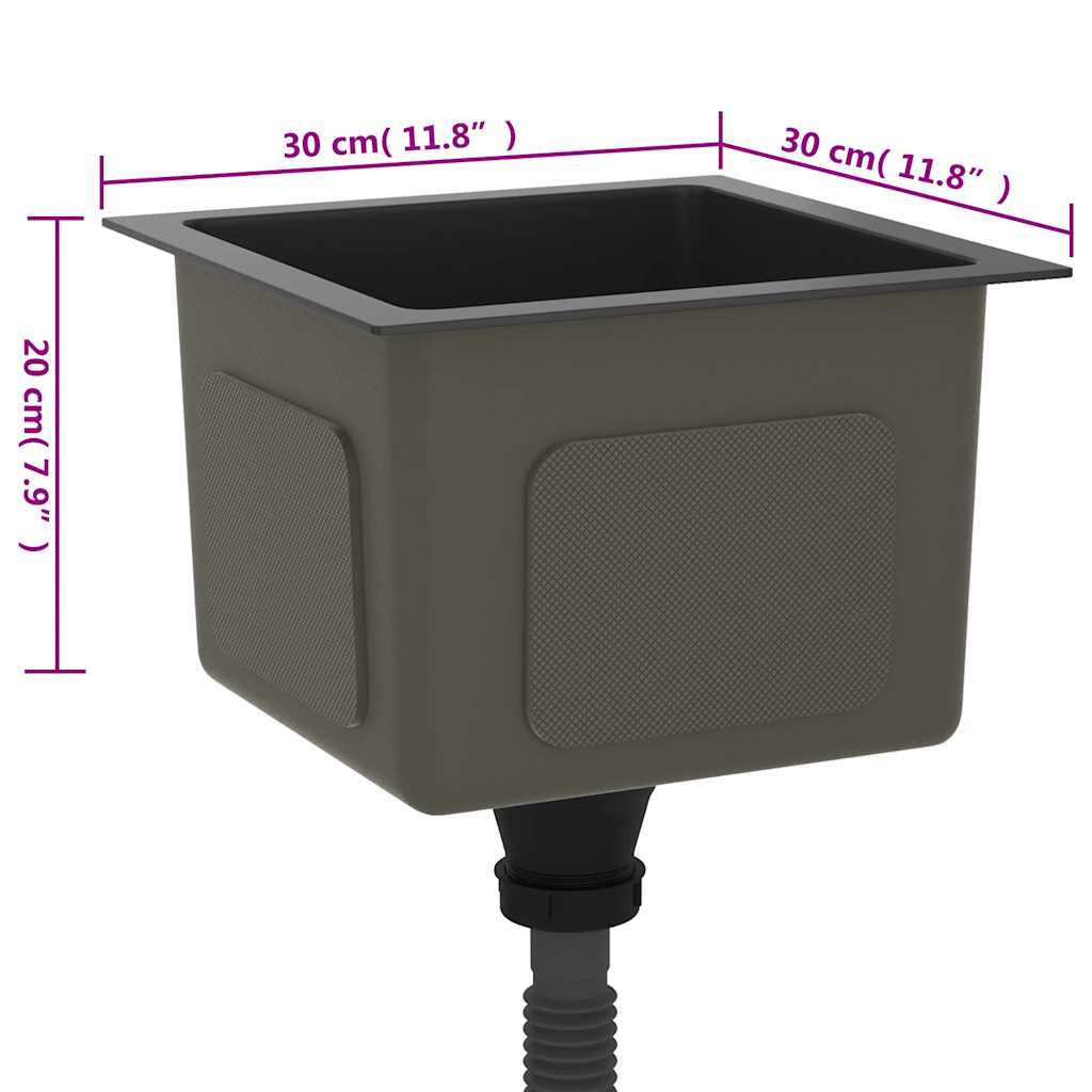 vidaXL Handmade Kitchen Sink Black Stainless Steel