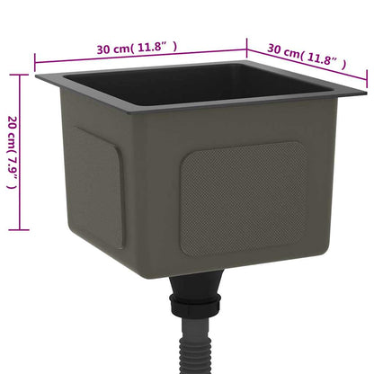 vidaXL Handmade Kitchen Sink Black Stainless Steel