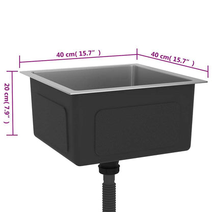 vidaXL Handmade Kitchen Sink Stainless Steel
