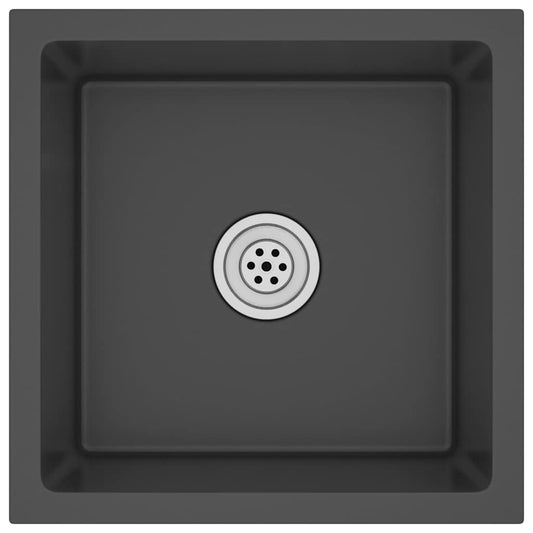 vidaXL Handmade Kitchen Sink Black Stainless Steel