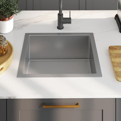 vidaXL Handmade Kitchen Sink Stainless Steel