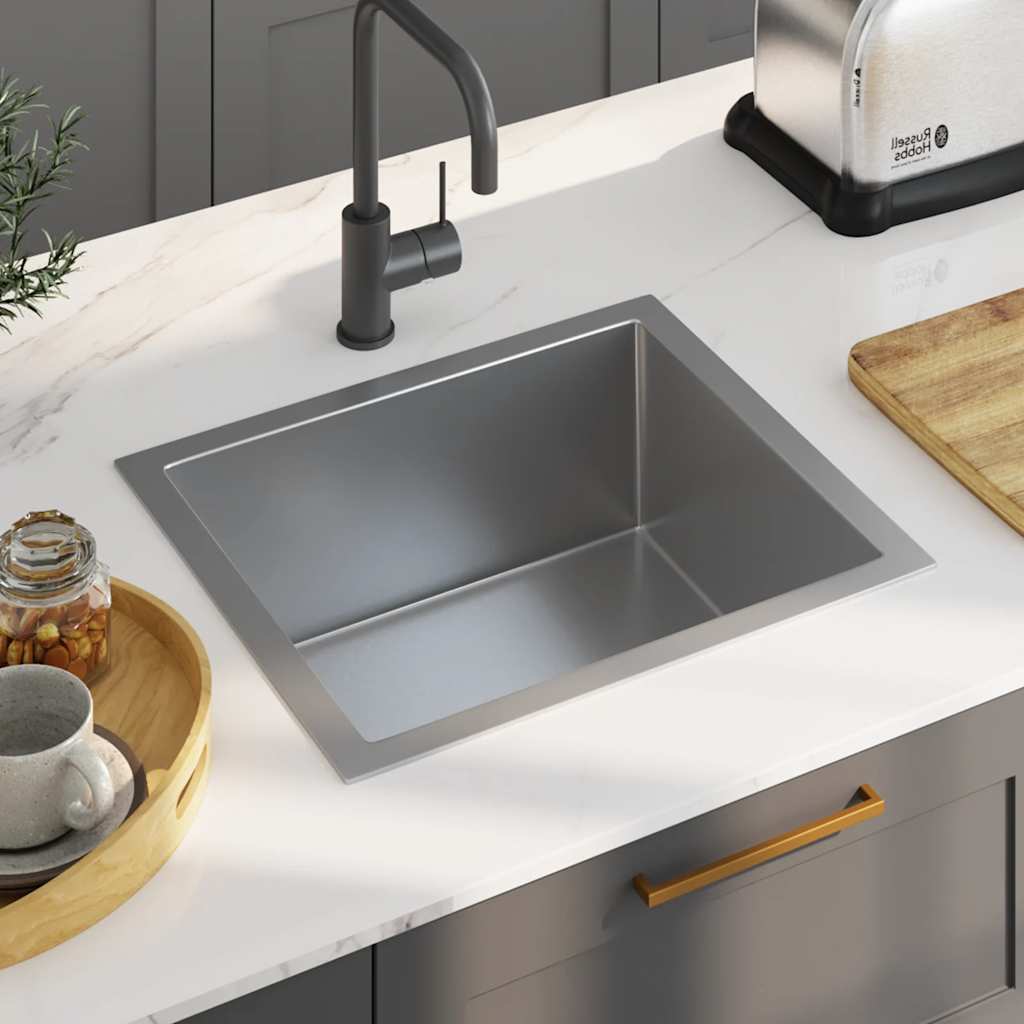 vidaXL Handmade Kitchen Sink Stainless Steel