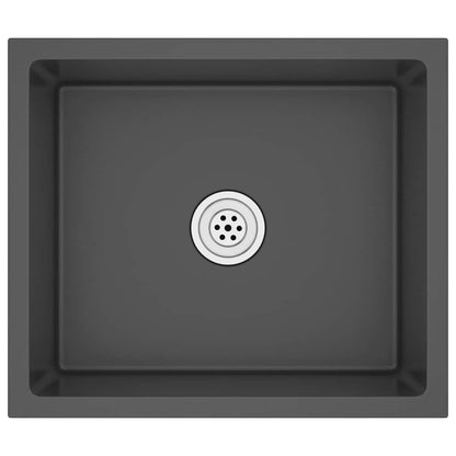 vidaXL Handmade Kitchen Sink Black Stainless Steel